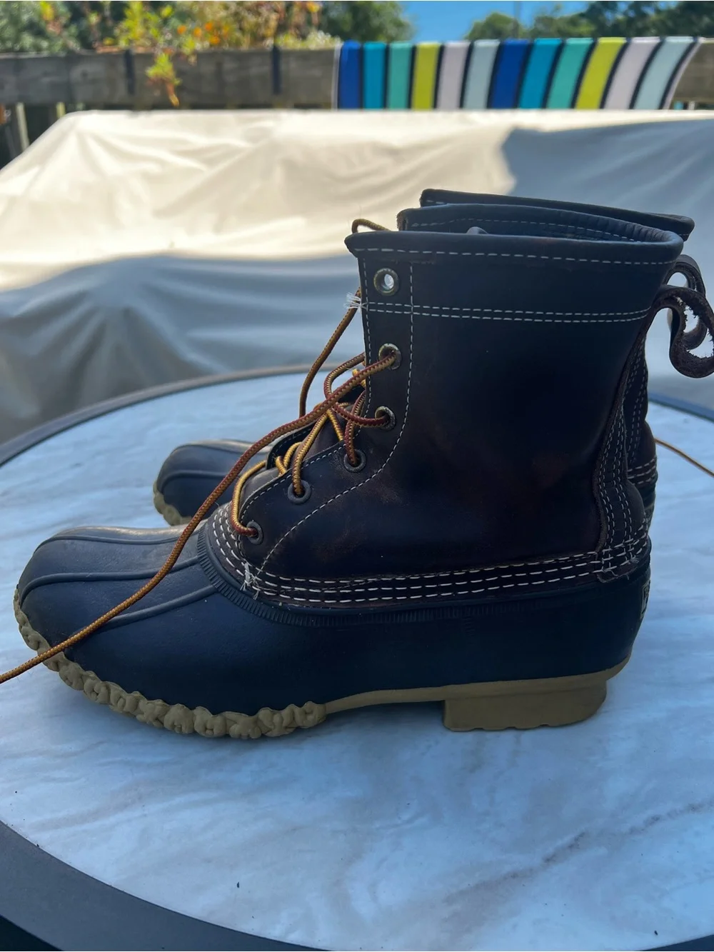 L.L. Bean Brown Lace-Up Waterproof Boots